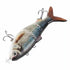 Robotic Swimming Lure Multi Jointed Rechargeable Electric Fishing Lure with Green LED Light for Night Fishing